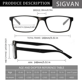 SIGVAN 5 Pack Reading Glasses Blue Light Blocking Readers for Men Women with Spring Hinge Computer Rreading Glasses (5 Black, 0.75, x)