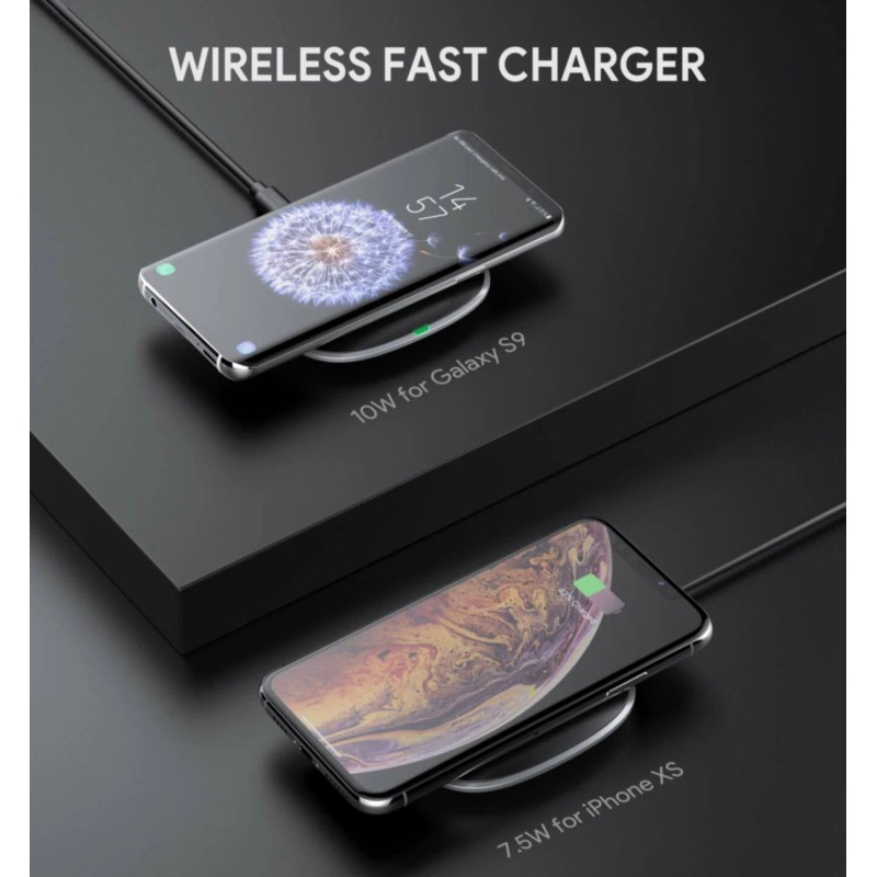 AUKEY Wireless Charger Qi Certified, Fast Wireless Charging Pad with