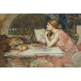 ART.COM Canvas Wall Art Prints Circe (The Sorceress) 1911 by John William Waterhouse, Animals Decor, 24" x 16"