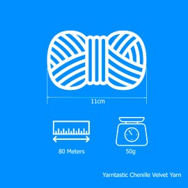 Yarntastic Chenille Velvet Knitting Yarn or Crochet Yarn, 50g/80m, Aran Weight (8 Wraps per inch), 24 Colours and Multi-Colours Packs are Available (6, Multi-Colour Pack: Blossoms)