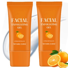 Facial Exfoliating Gel, Deep Cleansing Moisturizing Exfoliator with Natural Plant Formula, Skin Rejuvenation, Orange Enzyme Purifying Scrub for Face & Body, Suitable for All Skin Types