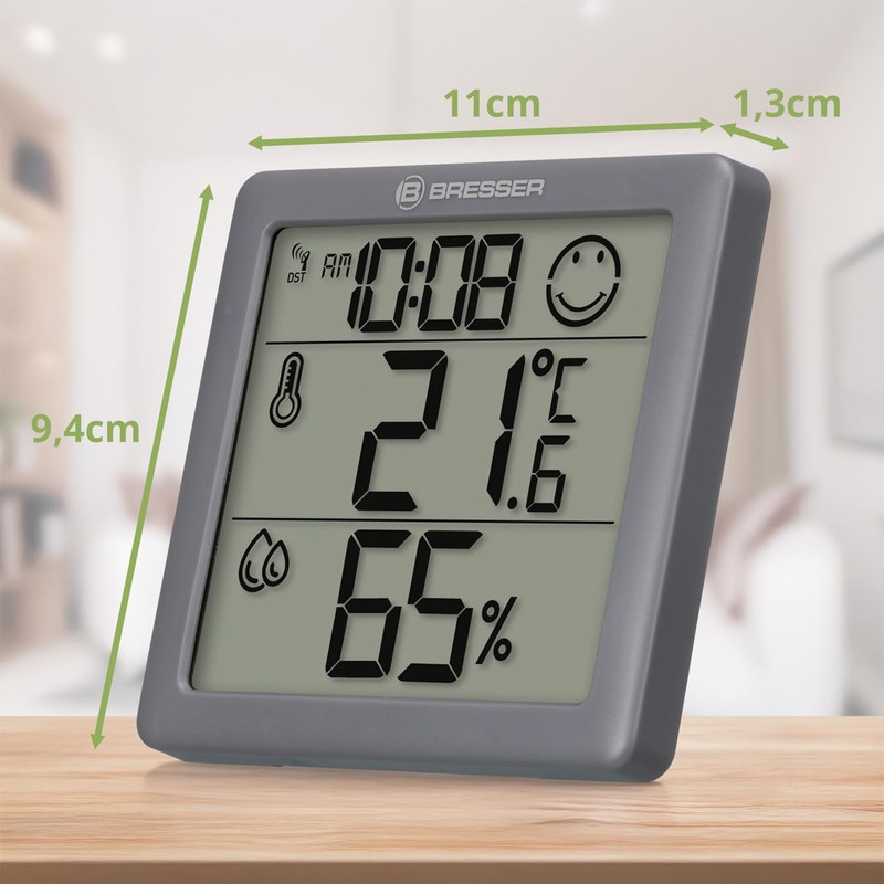 Bresser Thermometer Hygrometer Climate Smile Set of 2 for Standing