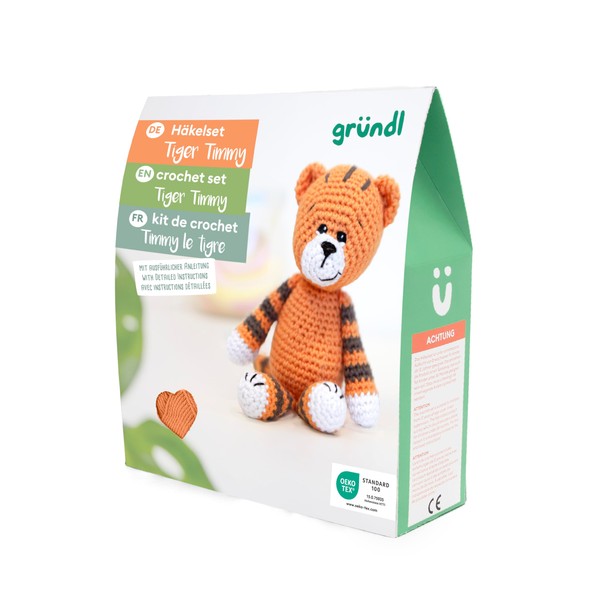 Gründl Crochet Set Cuddly Toy, Giraffe Gina, Donkey Eddy, Seal
