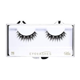 Black Spiked Eyelashes w/ Strass Make Up Cosmetics Accessory for Carnival Fancy Dress Up Costumes & Outfits