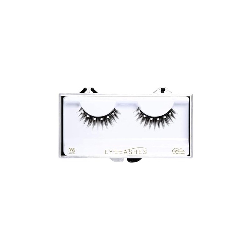 Black Spiked Eyelashes w/ Strass Make Up Cosmetics Accessory for