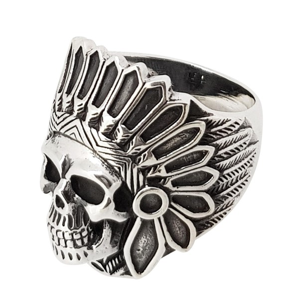 Treasure Bay Chunky 925 Sterling Silver Gothic Ring American Indian