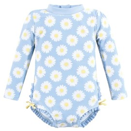 Hudson Baby Baby Girl's Toddler Swimsuit, Blue Daisy