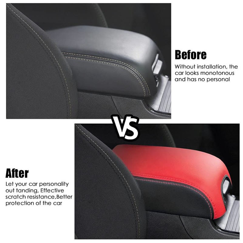 sportuli Center Console Cover Anti-Scratch Leather Armrest Cover Replace for