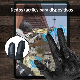 Guantes tacticos con dedos tactiles, guantes militares touch de dedo completo, guantes para motocicleta, ciclismo, invierno, senderismo, y actividades al aire libre, resistentes para uso rudo