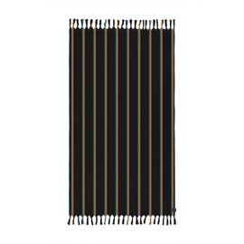 Slowtide Turkish Beach Towel, Ultra Lightweight, Quick Dry & Sand Resistant with Drawcord Loop, 100% sustainably Sourced Cotton, 73in x 38in (Baja Stripe Black)