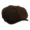 Gamble & Gunn Shelby' Flat Cap Brown Herringbone Vintage Style