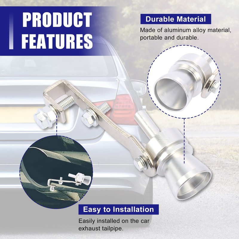 X AUTOHAUX 2pcs M Size Universal Car Turbo Sound Exhaust