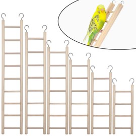 6 Pcs Natural Wooden Bird Ladder Cage Toys Bird Toys Ladder Hanging Bird Ladder Climbing Toys for Parakeets Cockatiels Parrots and Small to Medium Birds (6 Pcs)