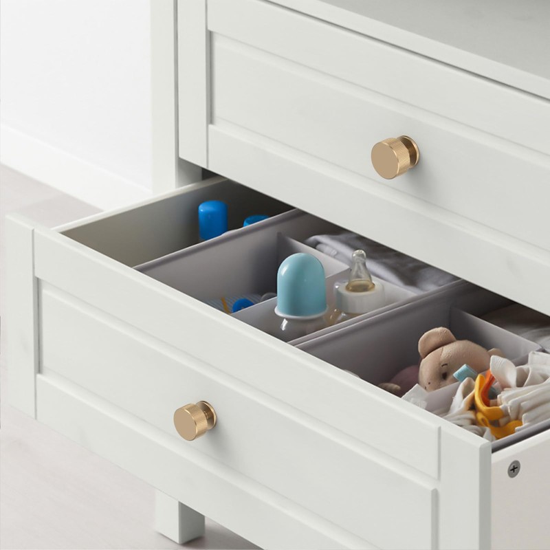 Asidrama 10 Pack Champagne Bronze Kitchen Cabinet Knobs, Knurled Cabinet