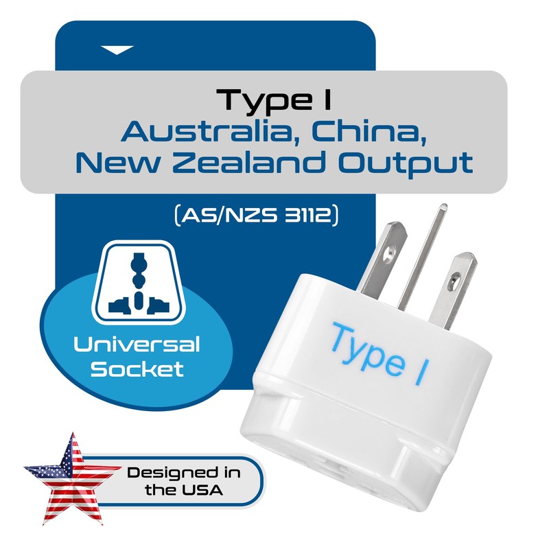 Ceptics Australia, China, New Zealand Travel Plug Adapter (Type I)
