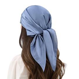 RIIQIICHY Womens Head Hair Scarf Blue Like Satin Silk Scarf Sleeping Hair Wrapping Night 27.5"