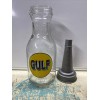 Gulf Motor Oil Bottle Spout Cap Glass Vintage Style Gas