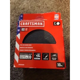 CRAFTSMAN 5 In Stick On  Cer Discs 80 Grit 10pc