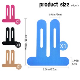 4 Pcs Kinesiology Tape for Knees, Elastic Waterproof Pre Cut Sports Tapes, Durable Knee Tape for Sports&Long-Lasting Support(Black, Nude, Blue, Pink)