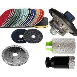 Roxx wet polisher grinder travertine stone procelain polish cutting bullnose shaping - B13+ 6 PCS SET