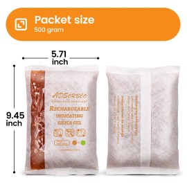 ADSORBCO REDEFINING DESICCANT [500g 2p]Adsorbco Rechargeable Desiccant Packs, Indicating Silica Gel Packets