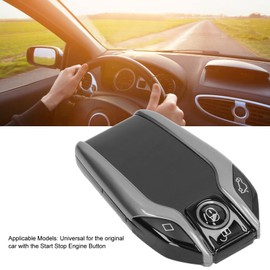 Remote Control Key, Car Smart Key Universal Anti Lost LCD Door Locking for All Start Stop Engine Button (Silver)