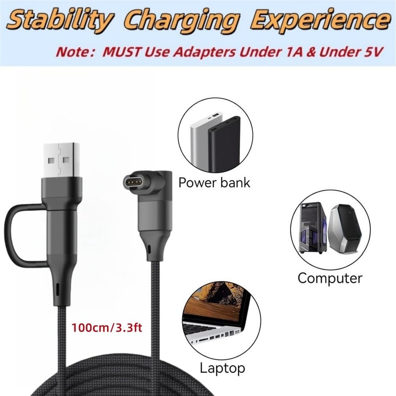 2-in-1 Charger Cable Compatible for Fenix 8 E 7 7X