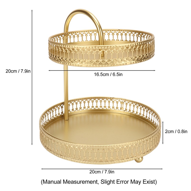 2 Tier Fruit Tray Gold Elegant Large Capacity Decorative Multi