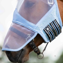 Equinavia Algard Soft Mesh Long Nose Fly Mask - Light Blue - Horse