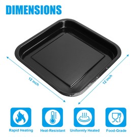 Outspark Porcelain Steel Pan for Ninja Woodfire OO101 Series 8-in-1 Outdoor Pizza Oven, Non-Stick Griddle Plate for Ninja Foodi Digital Air Fry Oven, OO100 SER Accessories,12" x 12"