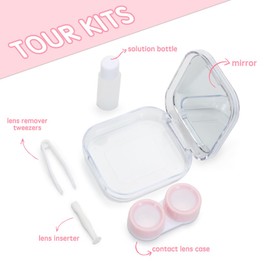 Vifirstew Contact Lens Case, Contact Lens Travel Kit Cute Contact Case Box With Applicator Removal Tool Mirror Screw Top Leak-Proof Contact Lens Soak Storage Kit for Travel & Home (Cute Cat)