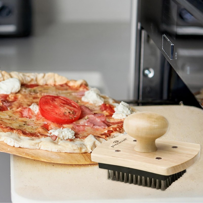 Pizza Stone Brush 4" x 5" Hardwood Handled Pizza Stone