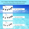 LadFath 720pcs Fishing Rubber Bobber Stoppers, 6 in 1 Bobber