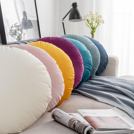 S_SSOY Round Throw Pillow 18",Soft Dutch Fleece Throw Pillow Round Cushion Floor Pillows for Living Room Sofa Bed Chair Floor Car Home Decoration (Dark Blue)