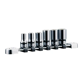 Nepros 3/8"sq. Semi Deep Socket Wrench Set (6pcs.)