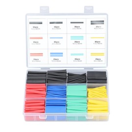 Glvaner Heat Shrink Tubing, Polyolefin Elastic Tube, Waterproof Crimping Sleeve, Waterproof Crimping Sleeve, Connection Terminal, High Flame Retardant, Strong Fixing, 8 Sizes, 530 Pack, Waterproof,