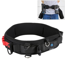 PULUZ Multi-Function Camera Waist Belt for SLR/DSLR Cameras, Adjustable Camera Waist Strap with Hook for Hanging Photography Accessories Fit for Outdoor Photographer