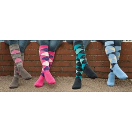 Rhinegold Womens Horse Riding Socks with Reinforced Cushioned Soles - Blue/Navy - Equestrian Knee High Socks for Women - Ladies Knee Length Socks with Hygenic Antimicrobial Properties