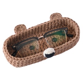 HandMade Premium Crochet Bear Glasses Holder, Glasses Holder for Nightstand, Cute Glasses Holder, Animal Glasses Holder, Crochet Glasses Holder, Bedside Glasses Holder, Eyeglass Holder for Desk