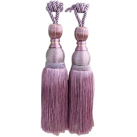 EleCharm 1 Pair Simple Elegant Curtain Cord Tie Drape Holdback Bedroom Curtain Buckle (Purple)