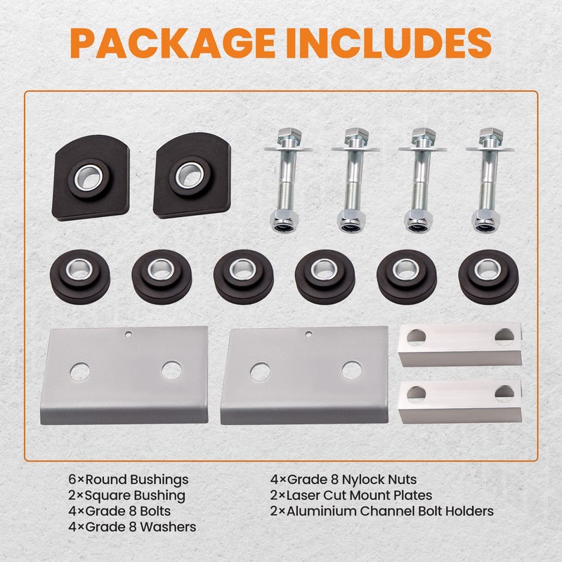 maXpeedingrods Hood Hinge Pivot Bushing and Mounting Bolt Set Kits
