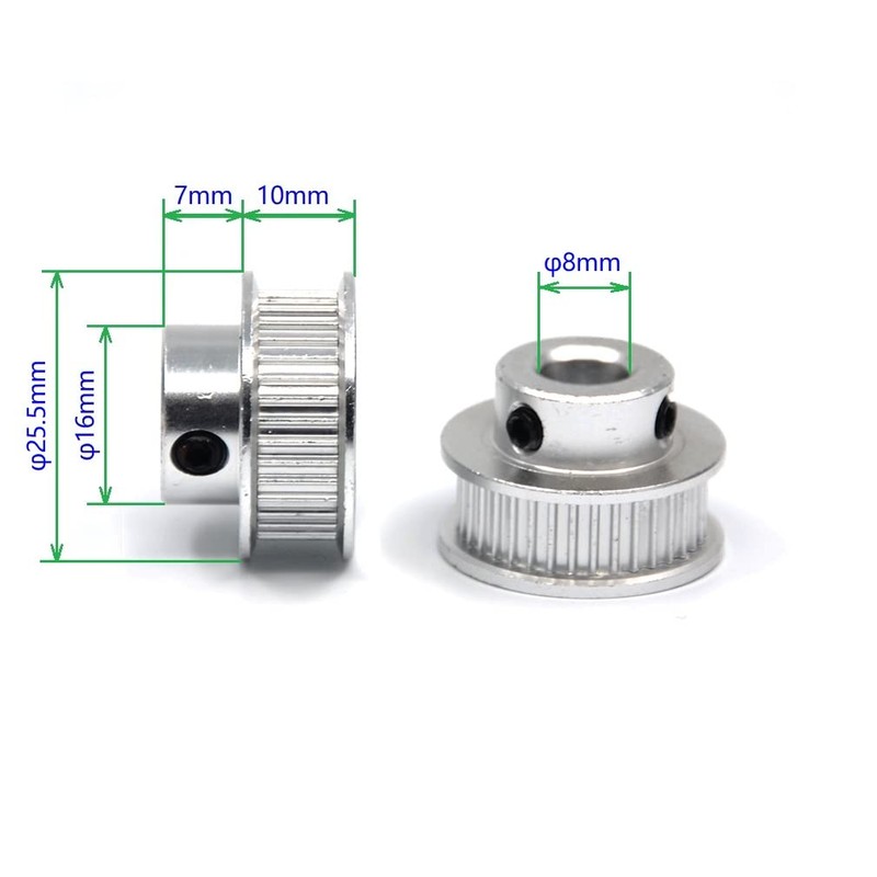 ReliaBot 2PCs Aluminum 2GT Timing Pulley 36 Teeth Bore 8mm