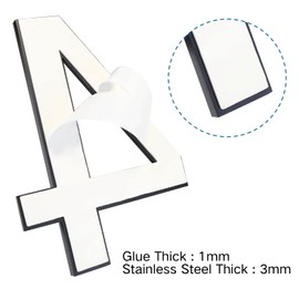 Stainless Steel House Number,5 Inch Self-adhesive House Numbers,Brushed Metal Modern House Numbers, Garden Door Mailbox Decor Number, 911 Visibility Signage