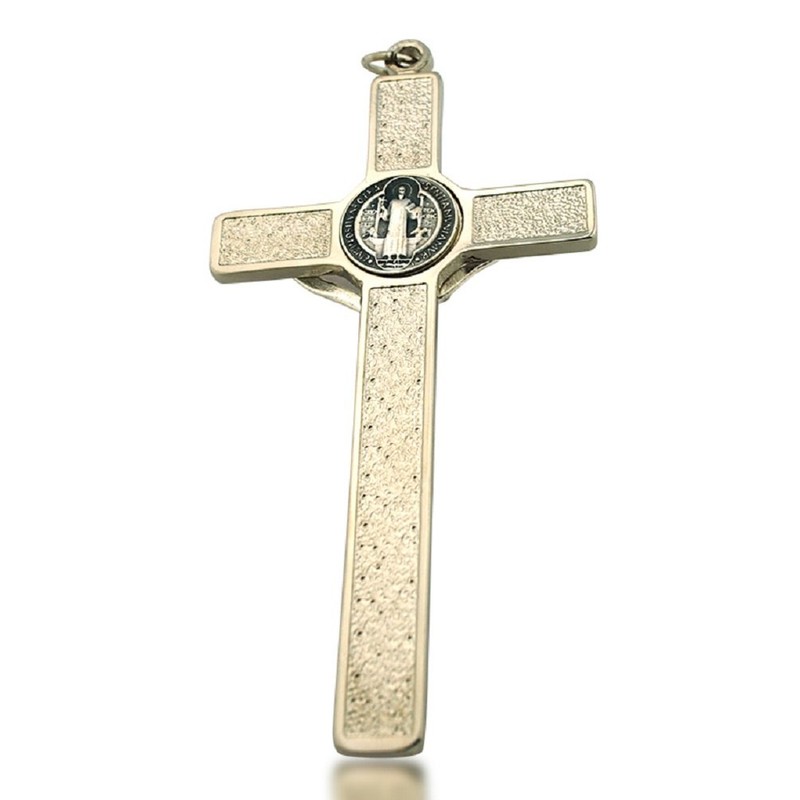 ST. Benedict crucifijo de pared con esmalte de color en