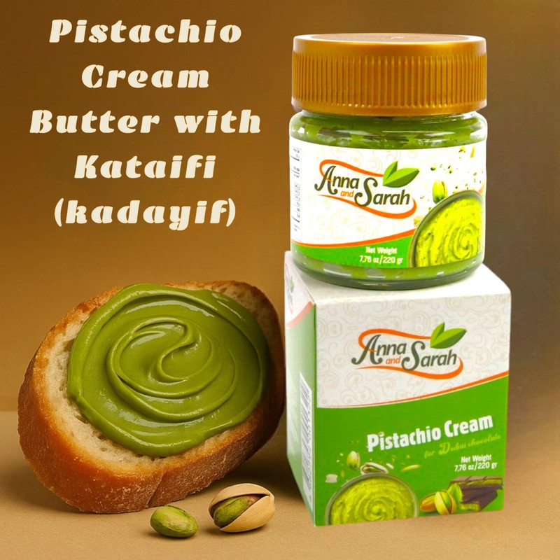 Pistachio Butter Spreadable Cream with Kataifi (Kadayif) Set 7.75 oz