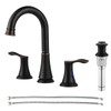 PARLOS Two-Handle High Arc Bathroom Faucet with Metal Pop Up