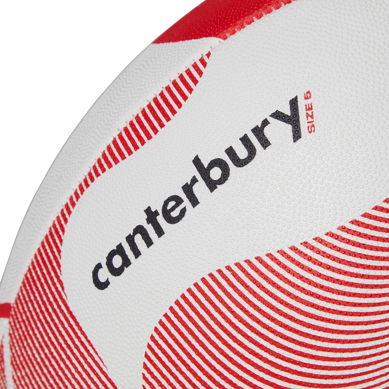 Canterbury Thrillseeker Play Rugby Ball, White/Red, 5