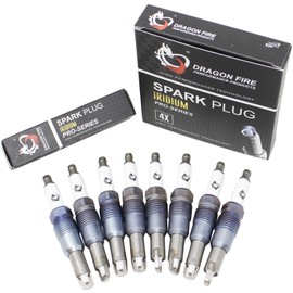 DRAGON FIRE PERFORMANCE 8pc IRIDIUM Ignition Spark Plug Set Compatible with Ford 2004-08 F150 F250 F350 Truck Expedition Navigator 5.4L 4.6L V8 SP515 SP546 SP-515 SP-546 Oem Fit DFSP1004x8