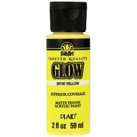 FolkArt Glow in the Dark Acrylic Paint (2 Ounce), Matte Yellow
