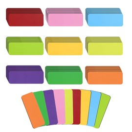 mizikuu Pack of 72 Magnetic Labels Writeable 30 x 80 mm Magnetic Strips Writeable Reusable Magnetic Strips Colourful Magnetic Signs for Whiteboards, Refrigerators, Magnetic Boards